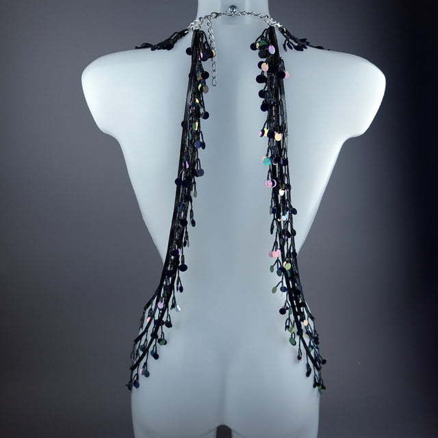 "Alcina" Purple Filigree Harness Body Jewellery & Pasties.