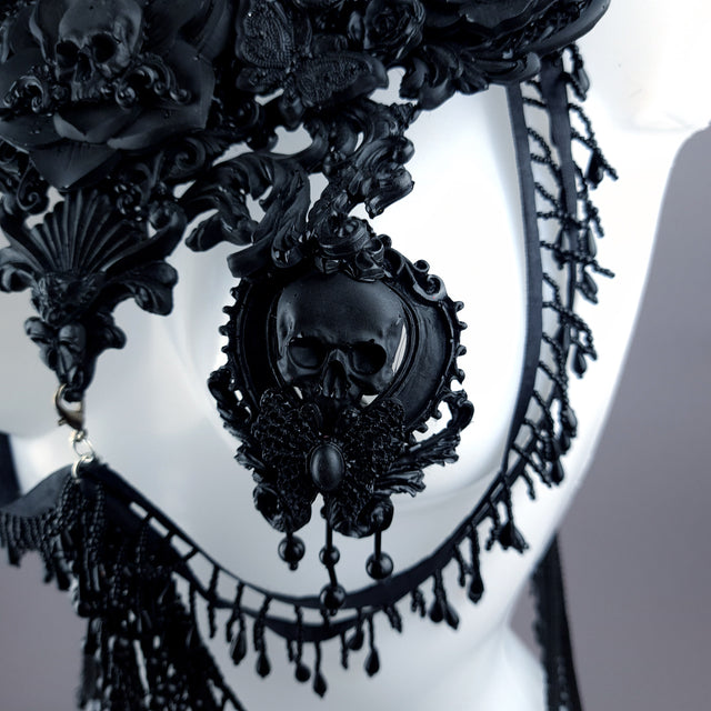 "Gremory" Black Filigree Harness Body Jewellery & Pasties.