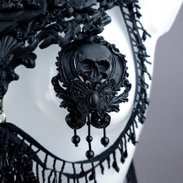 "Gremory" Black Filigree Harness Body Jewellery & Pasties.