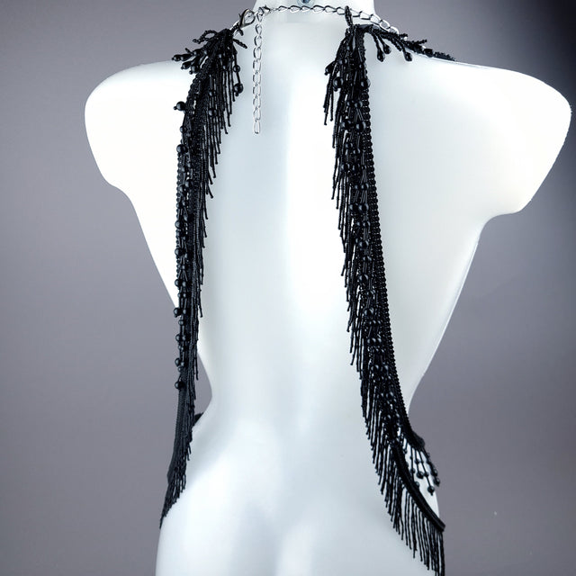 "Gremory" Black Filigree Harness Body Jewellery & Pasties.