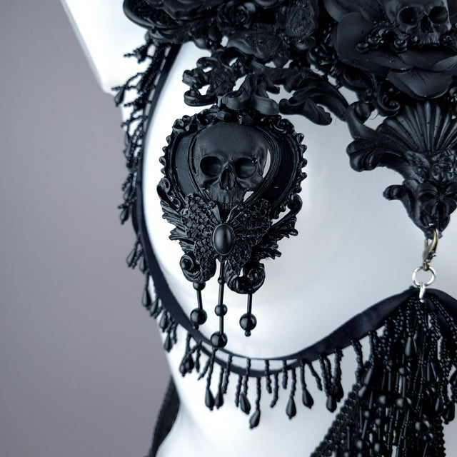 "Gremory" Black Filigree Harness Body Jewellery & Pasties.