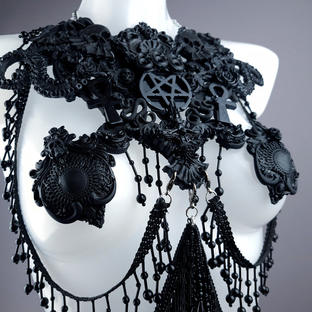 "Devil in Disguise" Black Filigree Harness Body Jewellery & Pasties.