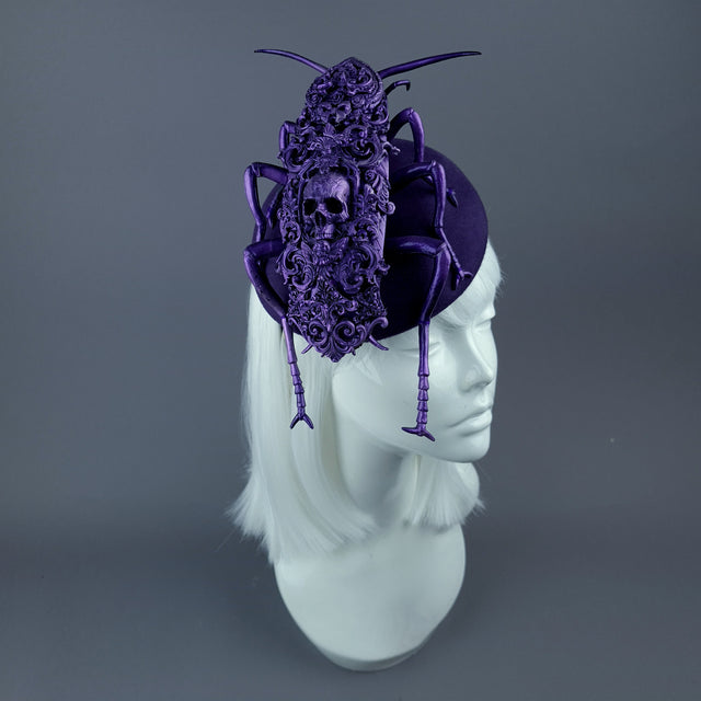 "Purple People Eater" Giant Filigree Cockroach Fascinator Hat