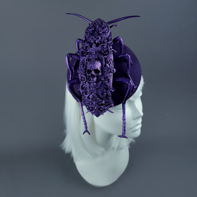 "Purple People Eater" Giant Filigree Cockroach Fascinator Hat