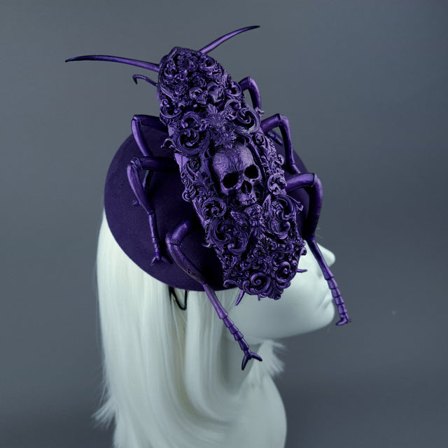 "Purple People Eater" Giant Filigree Cockroach Fascinator Hat