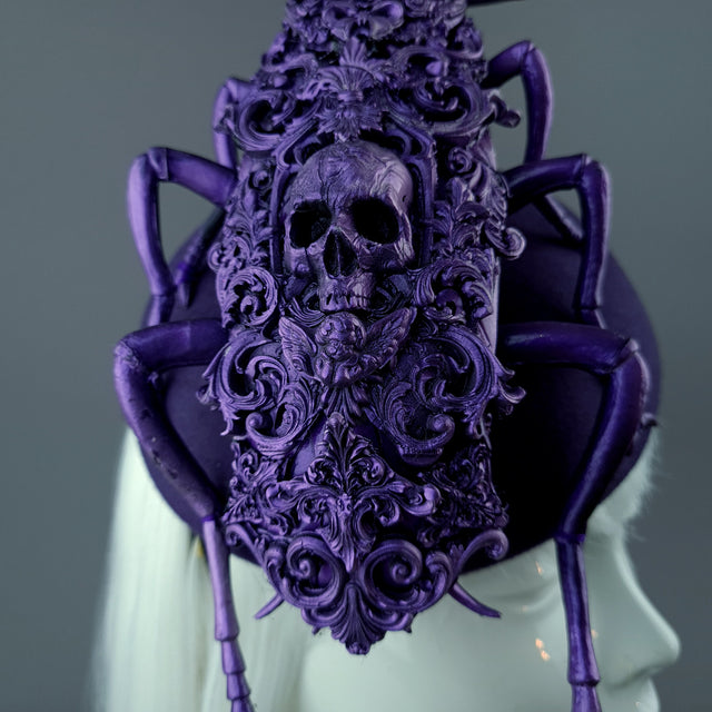 "Purple People Eater" Giant Filigree Cockroach Fascinator Hat