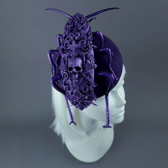 "Purple People Eater" Giant Filigree Cockroach Fascinator Hat