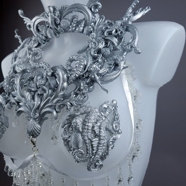 "Aquata: Silver Mermaid Filigree Harness Body Jewellery & Pasties