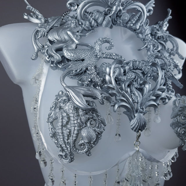 "Aquata: Silver Mermaid Filigree Harness Body Jewellery & Pasties