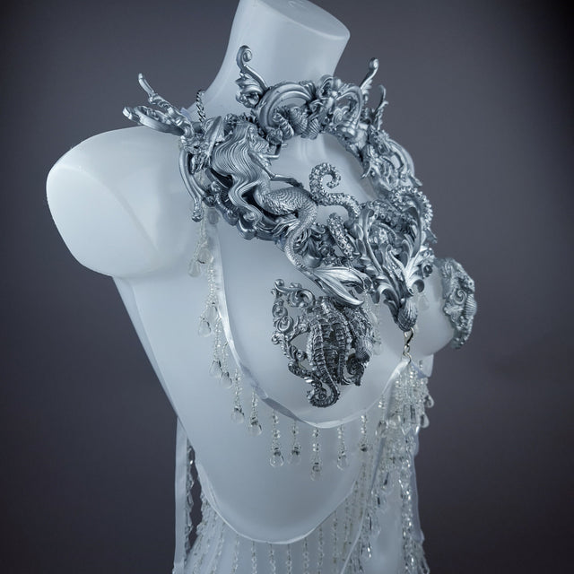"Aquata: Silver Mermaid Filigree Harness Body Jewellery & Pasties