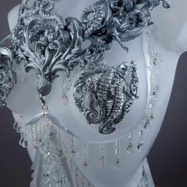 "Aquata: Silver Mermaid Filigree Harness Body Jewellery & Pasties