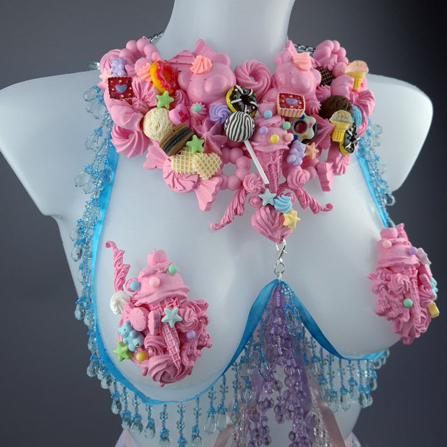 "Tootsie" Pink Cake Harness Body Jewellery & Pasties