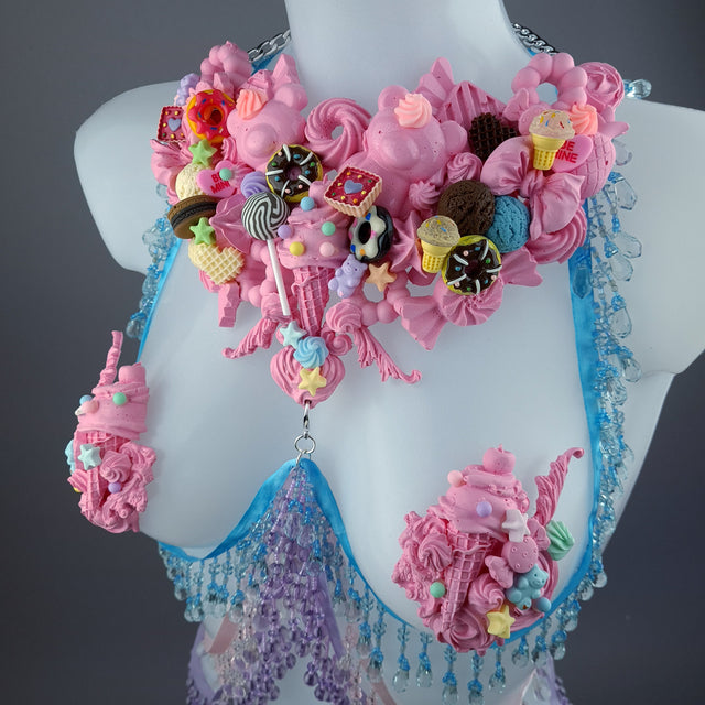 "Tootsie" Pink Cake Harness Body Jewellery & Pasties