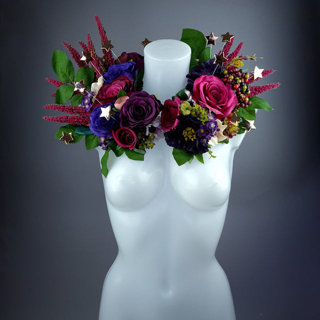 "Noelle" Angel Wing, Star, Flower Shoulder/Neckpiece