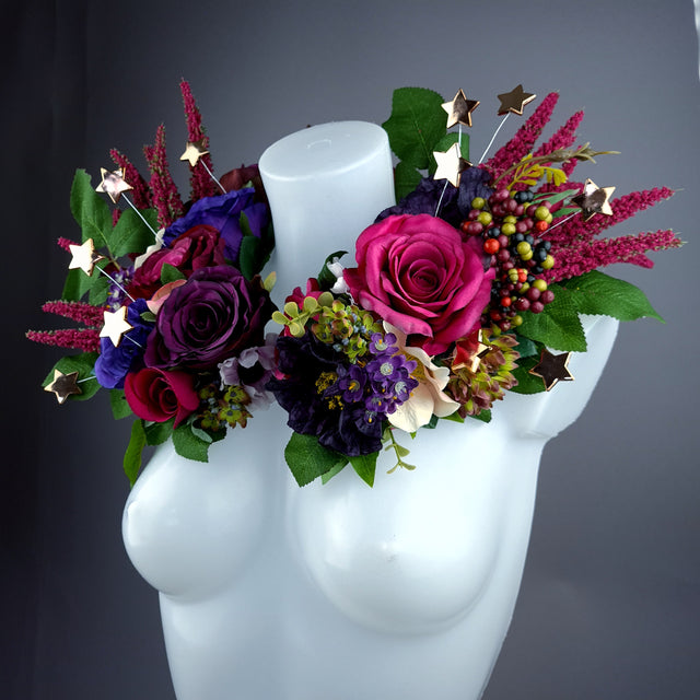 "Noelle" Angel Wing, Star, Flower Shoulder/Neckpiece