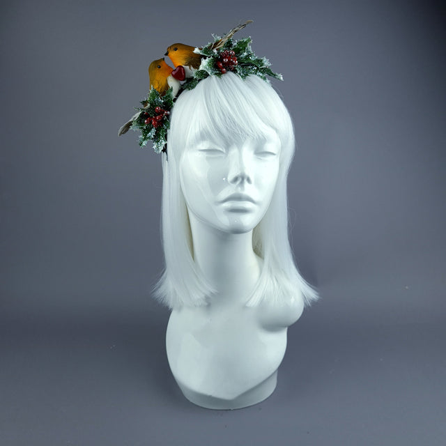 "Robby" Robin Bird Glitter Holly Headband