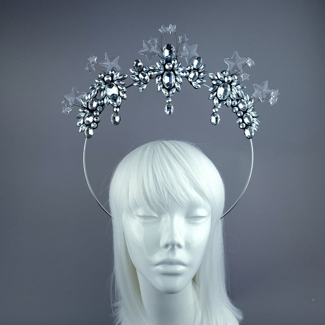 "Lucien" Silver/Clear Diamante & Star Jewel Halo