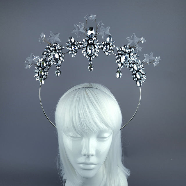 "Lucien" Silver/Clear Diamante & Star Jewel Halo