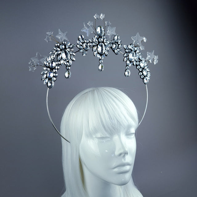 "Lucien" Silver/Clear Diamante & Star Jewel Halo