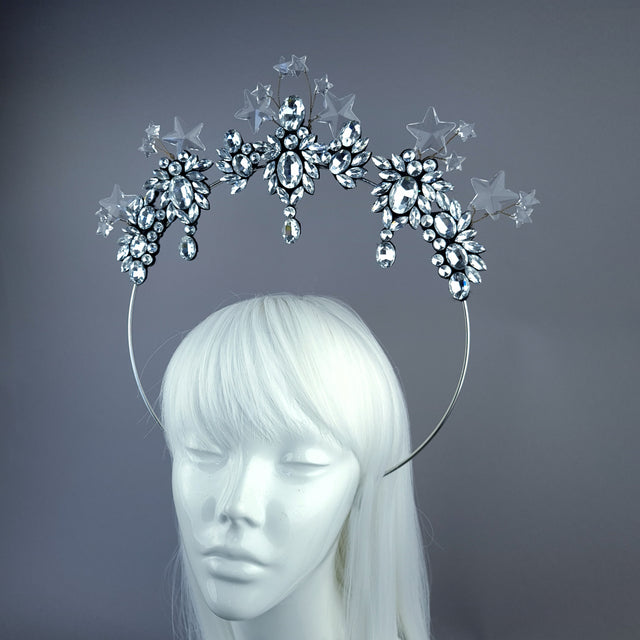 "Lucien" Silver/Clear Diamante & Star Jewel Halo
