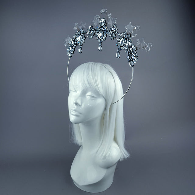 "Lucien" Silver/Clear Diamante & Star Jewel Halo
