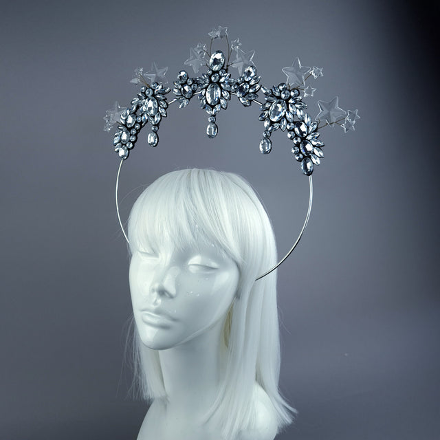"Lucien" Silver/Clear Diamante & Star Jewel Halo