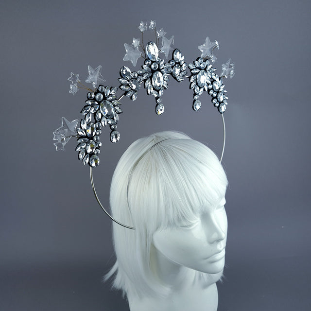 "Lucien" Silver/Clear Diamante & Star Jewel Halo