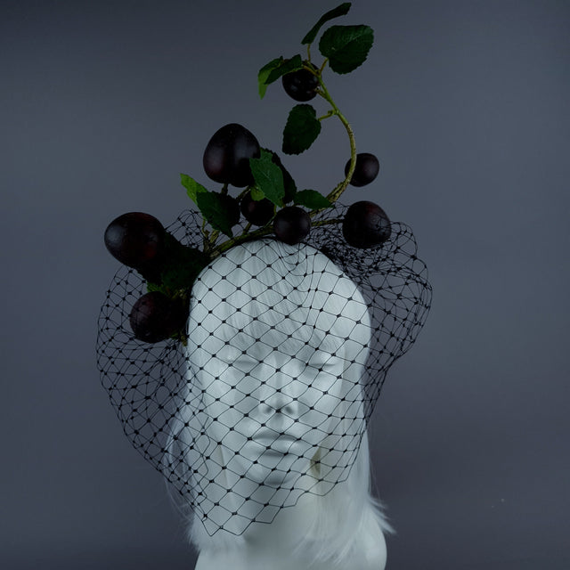 "Styx" Plum Fruit Veil Headdress