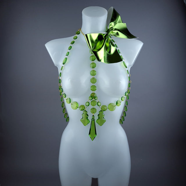 "Isidore" Green Bow & Jewel Present Harness