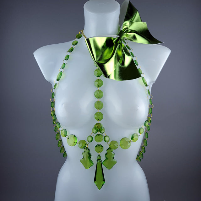 "Isidore" Green Bow & Jewel Present Harness