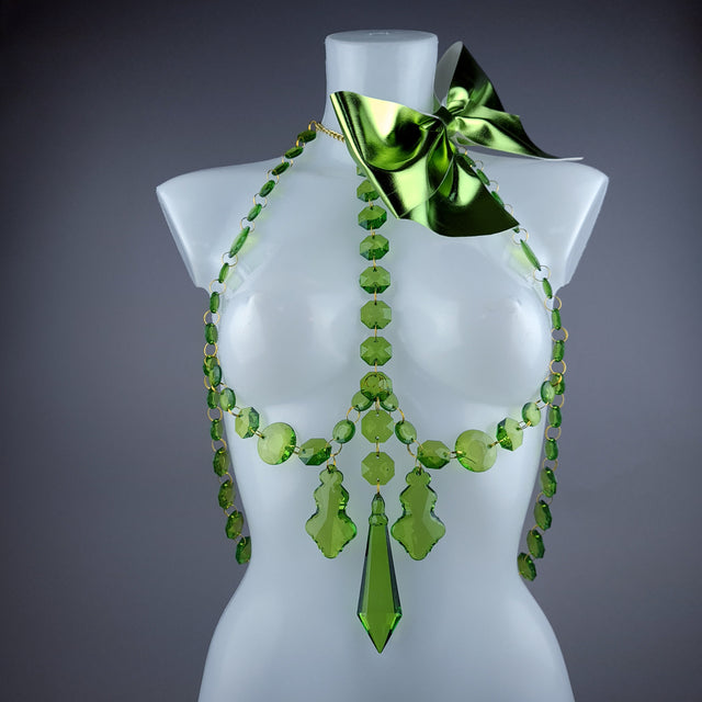 "Isidore" Green Bow & Jewel Present Harness