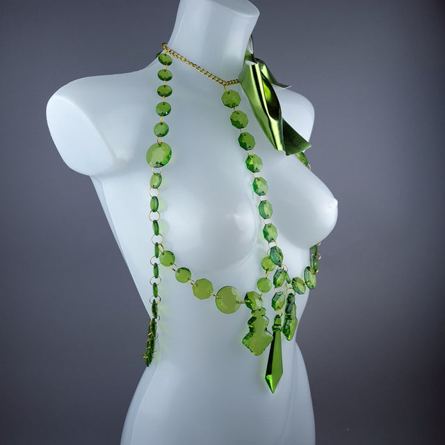 "Isidore" Green Bow & Jewel Present Harness