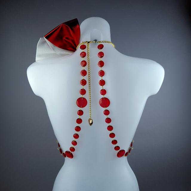 "Isidore" Red Bow & Jewel Present Harness