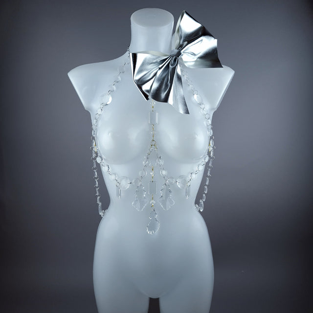 "Isidore" Clear/Silver Bow & Jewel Present Harness
