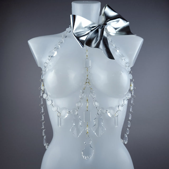 "Isidore" Clear/Silver Bow & Jewel Present Harness