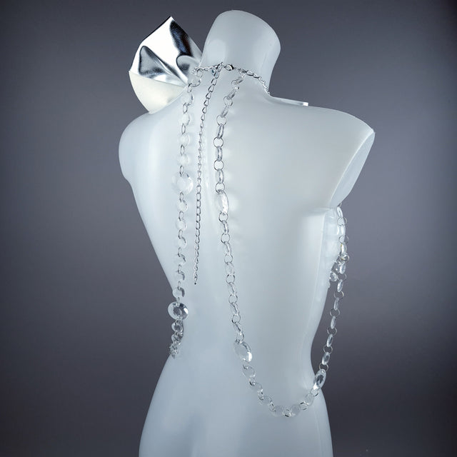 "Isidore" Clear/Silver Bow & Jewel Present Harness