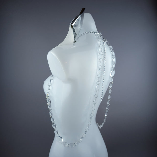 "Isidore" Clear/Silver Bow & Jewel Present Harness
