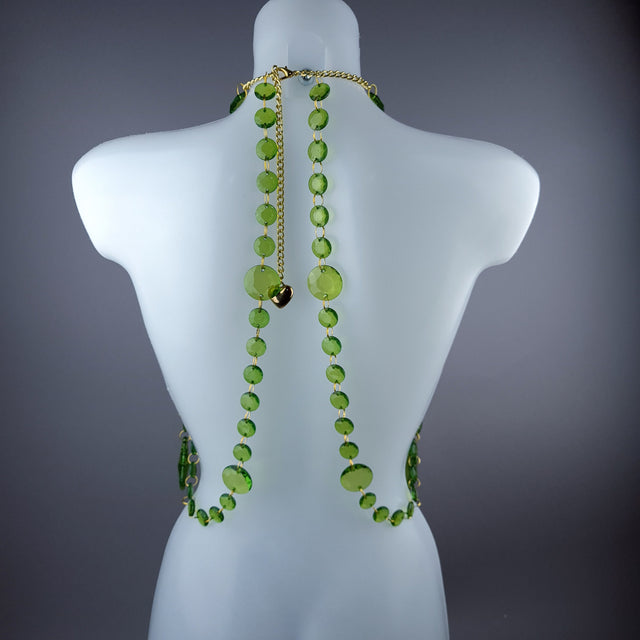 "Seren" Bejewelled Cross Green Jewel Harness