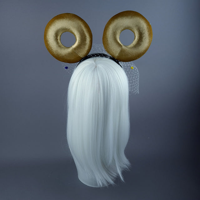 "Donut you want me Baby" Ear Veil Headdress - Blue