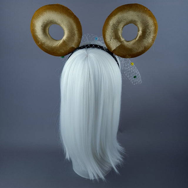 "Donut you want me Baby" Ear Veil Headdress - Coral