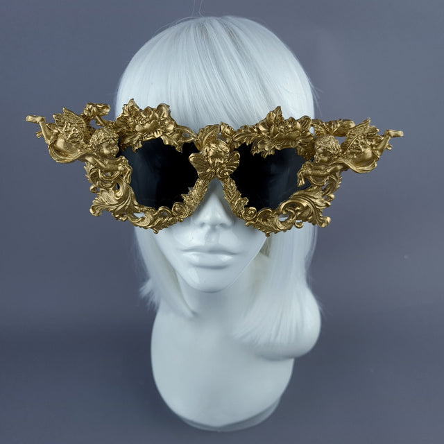 Pearls & Swine Gold Filigree Ornate Unisex Sunglasses "Gabriel"