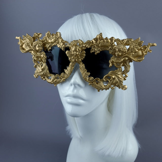 "Gabriel" Gold Filigree Ornate Unisex Sunglasses