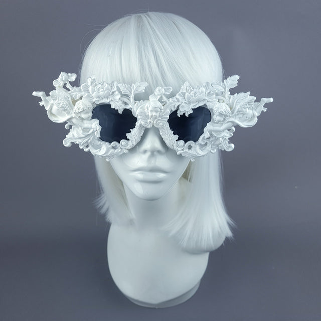"Gabriel" White Filigree Ornate Unisex Sunglasses