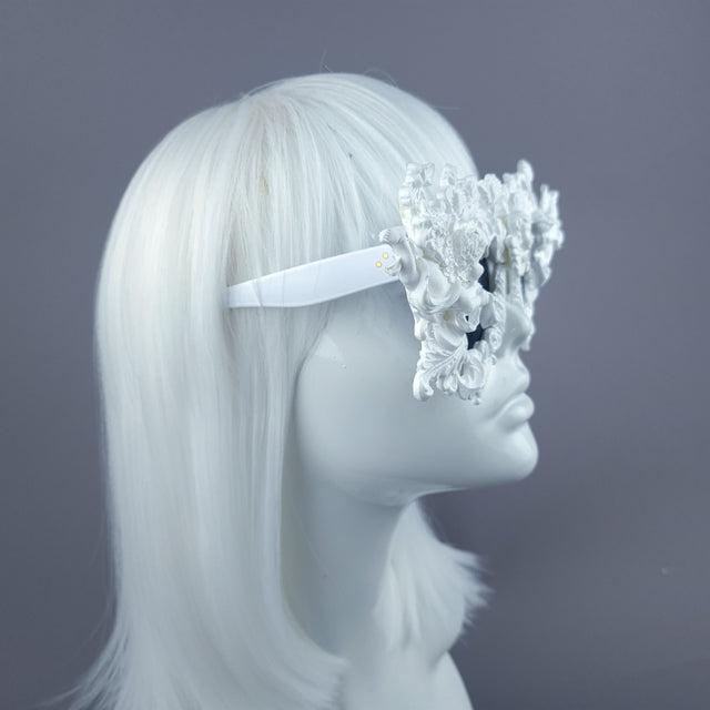 "Gabriel" White Filigree Ornate Unisex Sunglasses