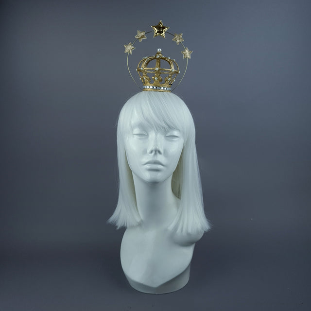 "Hail" Vigin Mary Crown Star Halo