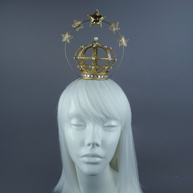 "Hail" Vigin Mary Crown Star Halo
