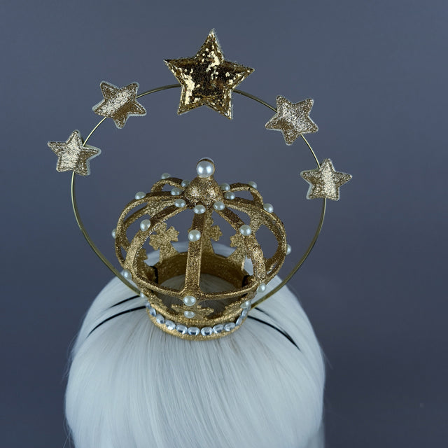 "Hail" Vigin Mary Crown Star Halo