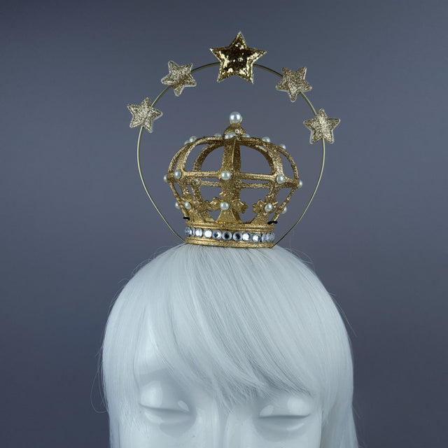 "Hail" Vigin Mary Crown Star Halo