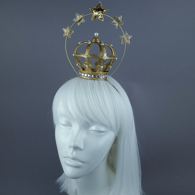 "Hail" Vigin Mary Crown Star Halo