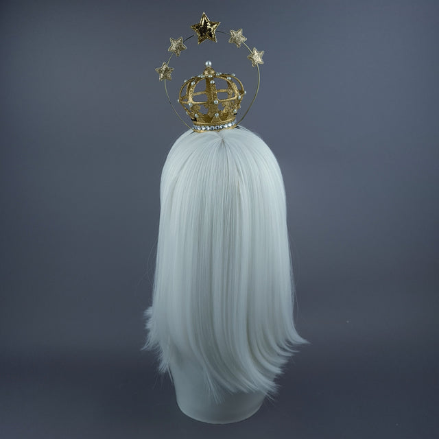 "Hail" Vigin Mary Crown Star Halo
